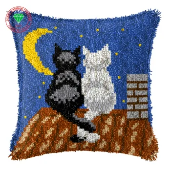 

Cats Needlework Home Decor Cross-stitch Latch hook rug kit carpet cushion Patchwork Pillowcase diy pillowcase embroidery thread