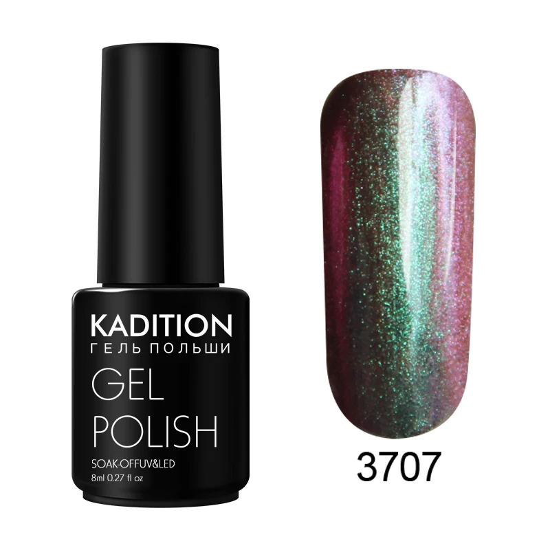 KADITION Gel Chameleon Nail Polish Semi Permanent Gel Polish Soak LED UV Nail Art Lacquer Vernis Starry Sparkle Gel Holographic - Цвет: 3707