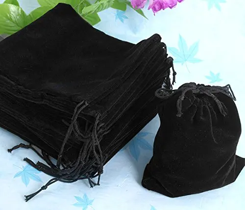 

5pcs( 50X Velvet Bag Jewelry Box for Joya 120 x 100 mm Black
