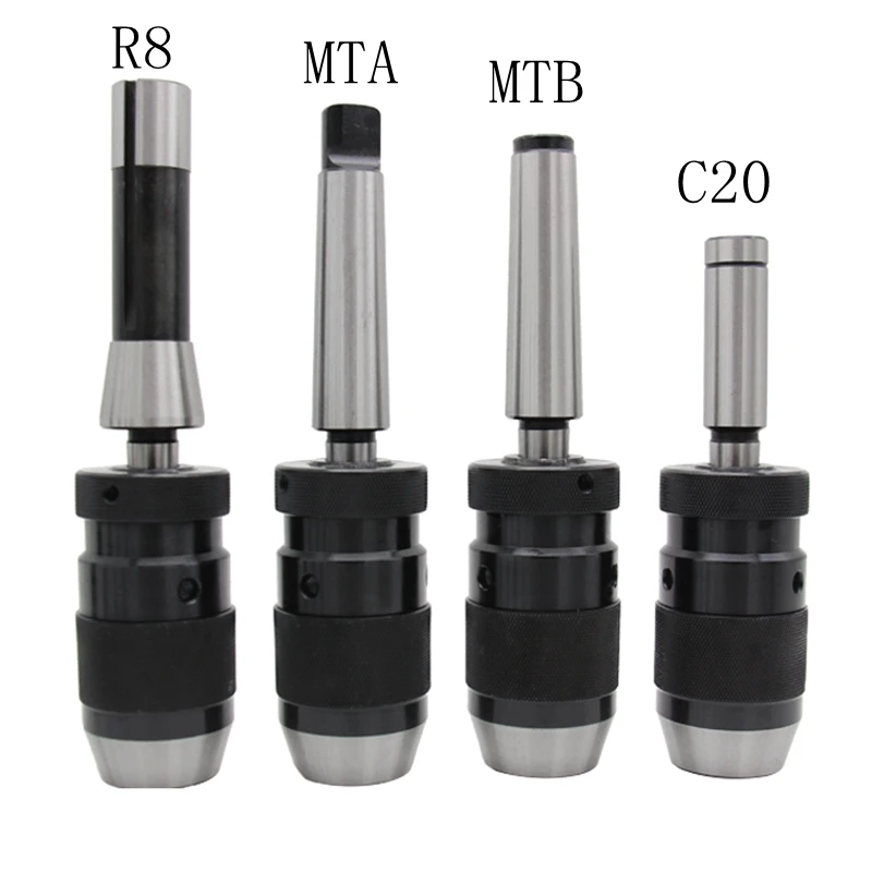 Mohs taper shank MT1 MT2 MT3 MT4 R8 straight shank connecting rod C12 C16 C20 C25 C32 B18 1-16mm self-tightening drill chuck