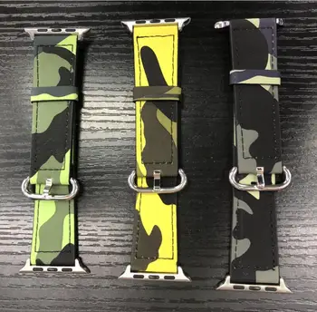 

Camouflage leather Bracelet Strap For Apple Watchband 44mm 40mm & Apple Watch Bands 42mm 38mm iwatch Series 4 3 2 1 Accessories