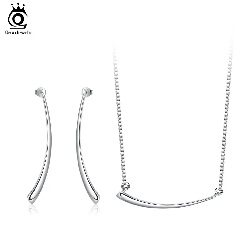 

ORSA JEWELS 925 Sterling Silver Bridal Jewelry Sets for Women Contains Earrings/Pendant/Necklace Set for Girls SS30