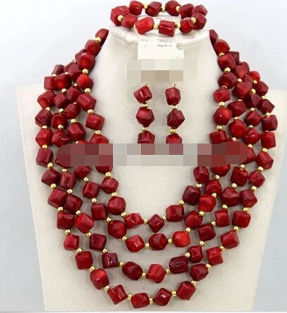 

hot sell new - charm Jew.656 African Wedding Coral Beads Necklace Jewelry Set (A0425)