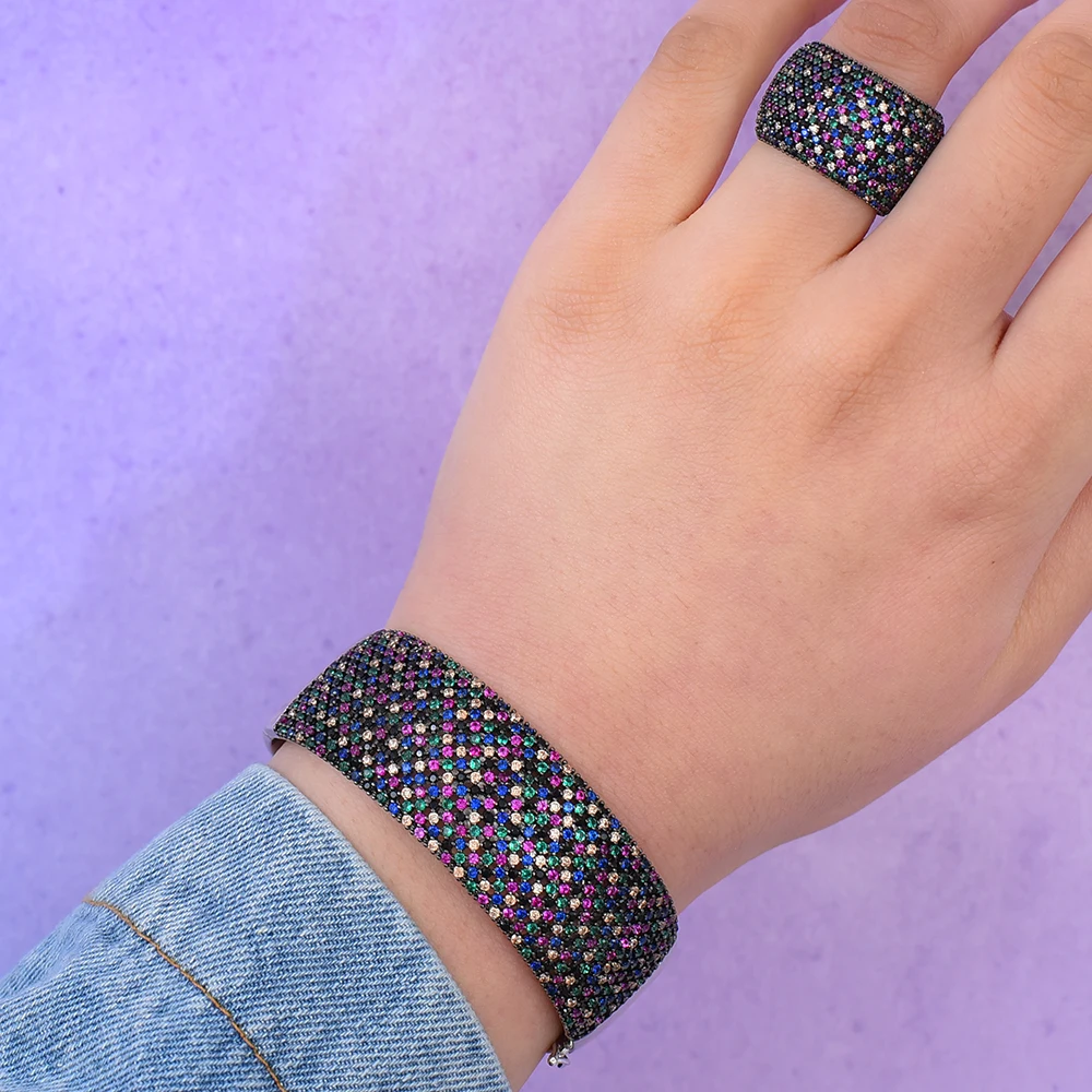 Godki ampla de luxo tênis pulseira anel