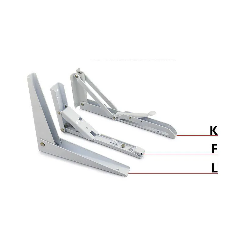 2 PackTriangle складной Угловой Кронштейн Регулируемый Настенный Прочный подшипник полка Кронштейн DIY домашний 8-20 дюймов белый стол скамья