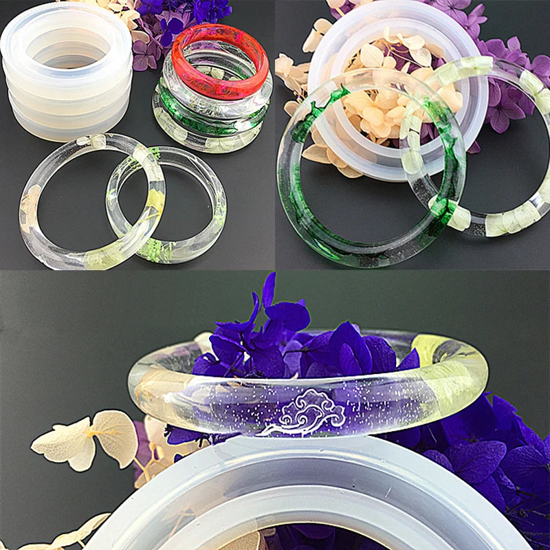 

1PC Soft Silicone Jewerly Mould Epoxy Bracelet Bangle Mold Hand Resin Craft Jewelry Making Mold