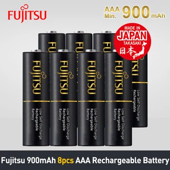 

Fujitsu AAA Rechargeable Battery 1.2V 900mAh NiMH Batteries Made in Japan 8Pcs/2Packs Low Self Discharge Reuse up to 500 times