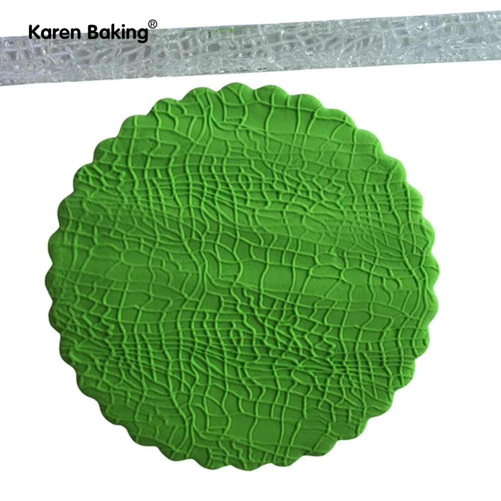 

Fine Mesh Acrylic Embossing Fondant Rolling Pin Cake Decorating Embossed Tool Biscuit Tools A410