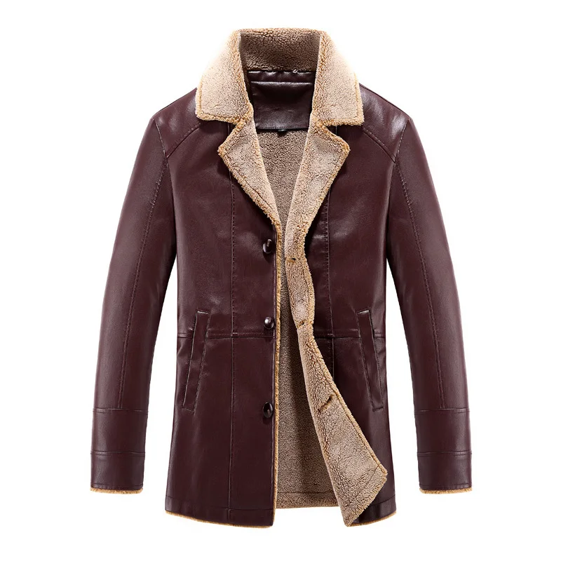 2018 D'hiver D'affaires Stand Velours Taille black Épais M En Décontractée Manteau Chaud Fausse Col wine Pu Cuir 4xl Grande Khaki Red Hommes Fourrure Mode Veste 5rqwx8P5T