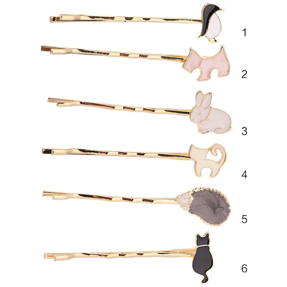 Women Girl Cute Cartoon Animal Penguin Hedgehog Hair Clip Glitter