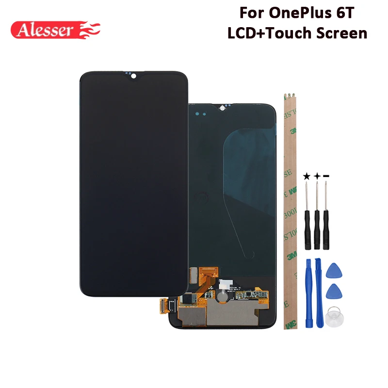 

Alesser For OnePlus 6T LCD Display And Touch Screen 6.41'' Tested Assembly Repair Parts For OnePlus 6T With Tools And Adhesive