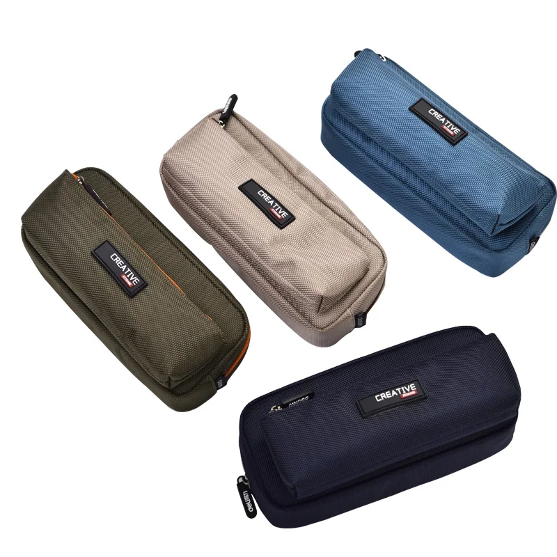

Deli Canvas Pencil Bag Large Capacity Storage Case Multifunctional Pencil Bag Pouch Student Supplies Detachable Design Kids Gift