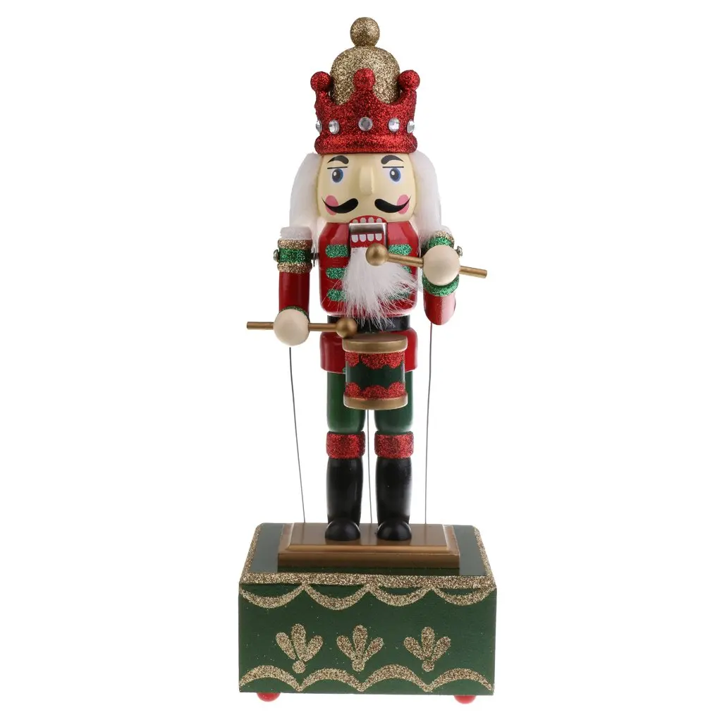 Caixa de Música Natal para a Criança da Família 32cm de Madeira Nutcracker Boneca Estatueta Collectible Ornamento Casa Decoração Brinquedos Presente Amigo 2 de decoração, presente de natal para crianças e amigos