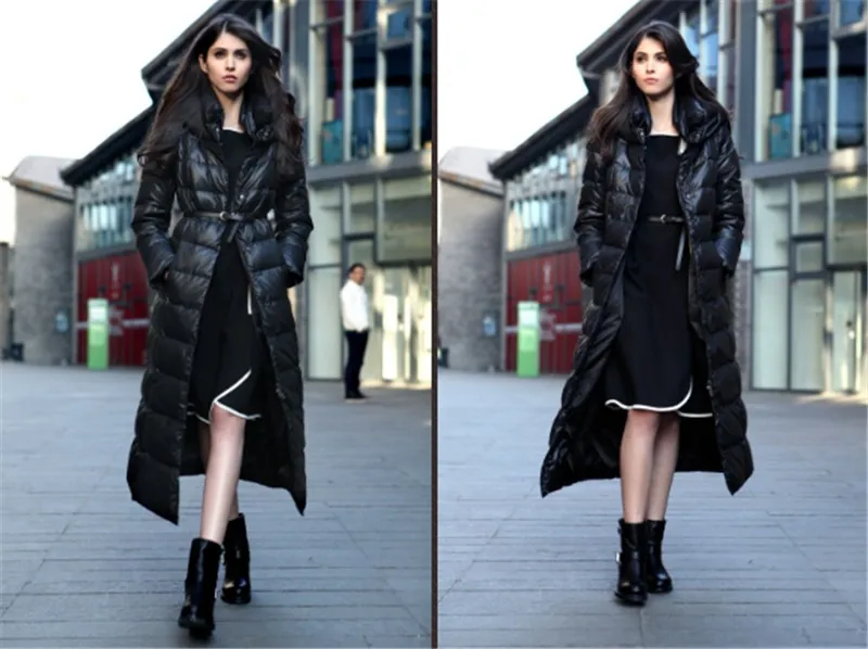 Приталенное зимнее женское пальто размера плюс,, толстая пуховая парка, длинное пальто, теплая зимняя куртка, женские пуховики и парки FYY008