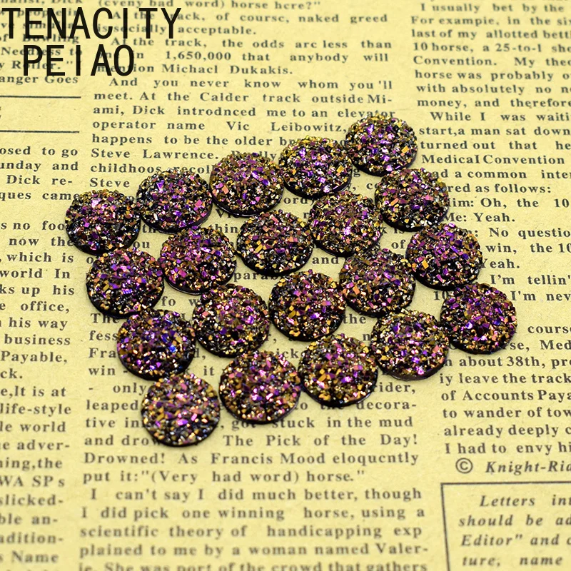 

20pc/lot 12mm Dream Aurora AB Colors Flat Back Diy Resin Cabochons Jewelry Finding for Earrings Bracelet Accessories Making