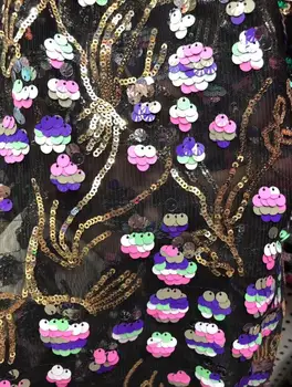 

David-2.2510 embroidered Mesh Tulle fabric Factory price sequins Nigerian lace fabrics