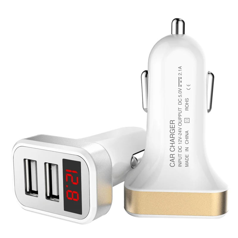 Universal 2 USB Car Charger Adapter for lg rumor reflex spectrum LED
