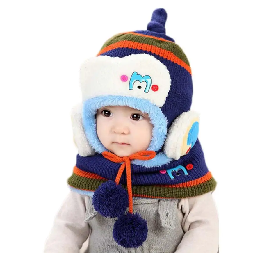 photography props Cute Winter Baby Kids Girls Boys Warm Woolen Coif