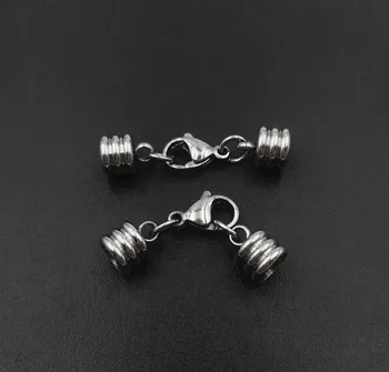 

Stainless Steel Necklace Chain Cord Ends Caps with Lobster Clasps Connectors Sets Jewelry DIY Findings Wholesale fit 3mm 4mm 5mm