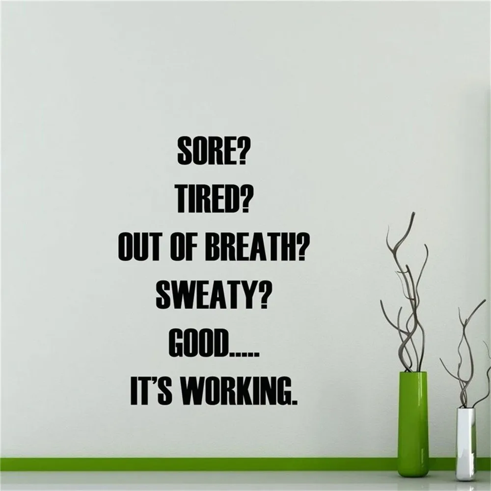 Gym Wall Sticker Home Sport Motivation Gym Poster Interior Art Decor