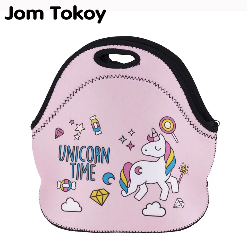 Jom Tokoy UNICORN TIME Thermal Insulated 3d print font b Lunch b font font b Bags