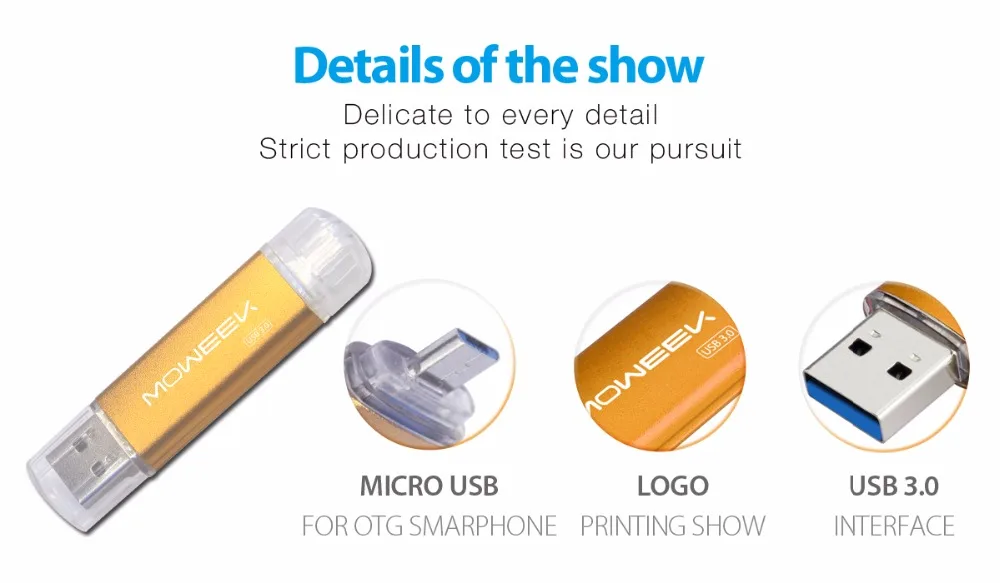 Moweek OTG флеш-накопитель USB 3,0 128 ГБ, высокоскоростной металлический флеш-накопитель, реальная емкость 8 ГБ, 16 ГБ, 32 ГБ, 64 ГБ, флеш-накопитель,, карта памяти