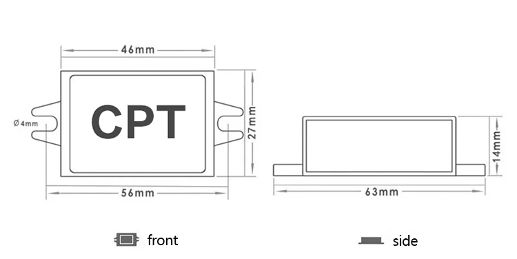 CPT 12Vdc до 5Vdc преобразователь 12В до 5В 3A 15 Вт DC понижающий преобразователь 12 вольт до 5 вольт 3 Ампер 15 Ватт понижающий автомобильный источник питания