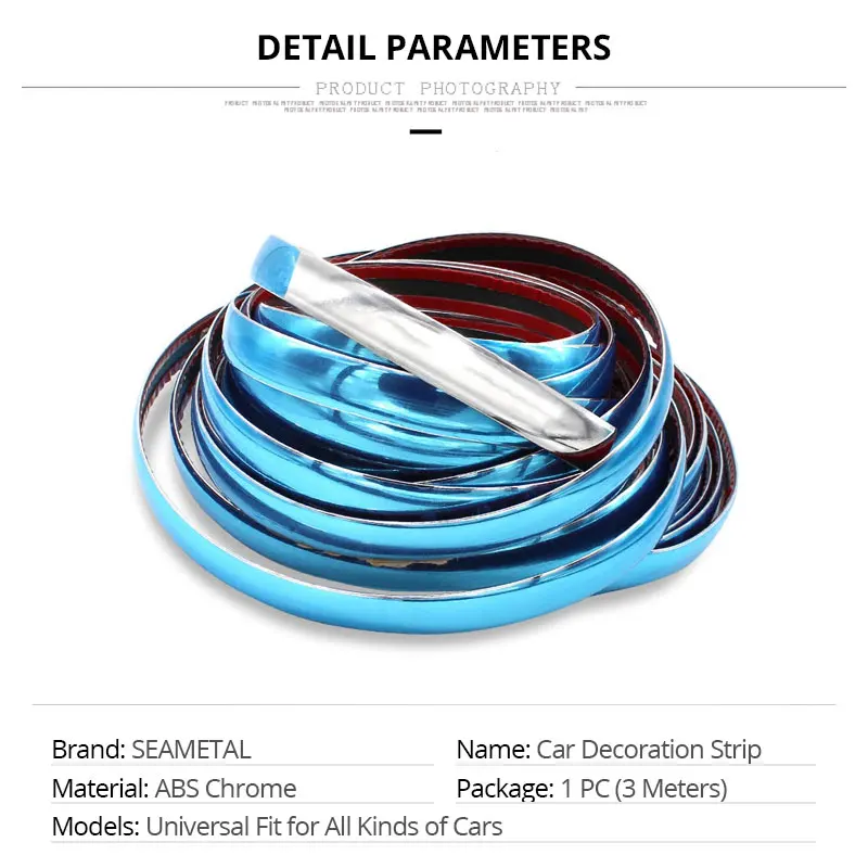 Car Styling Chrome Molding Strip Car Sticker Decoration Trim Car Light Mirror Handle Window Door Sticker Auto Accessories Silver (2)