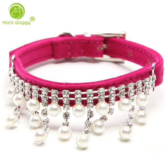 Hot Sale Personalized Rhinestone Dog Collar,crystal Pearl Necklace For