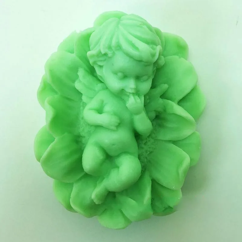 

3D soap Sleeping Baby silicone Mould Flower Cake Decoration Handmade Soap Silicone Mold