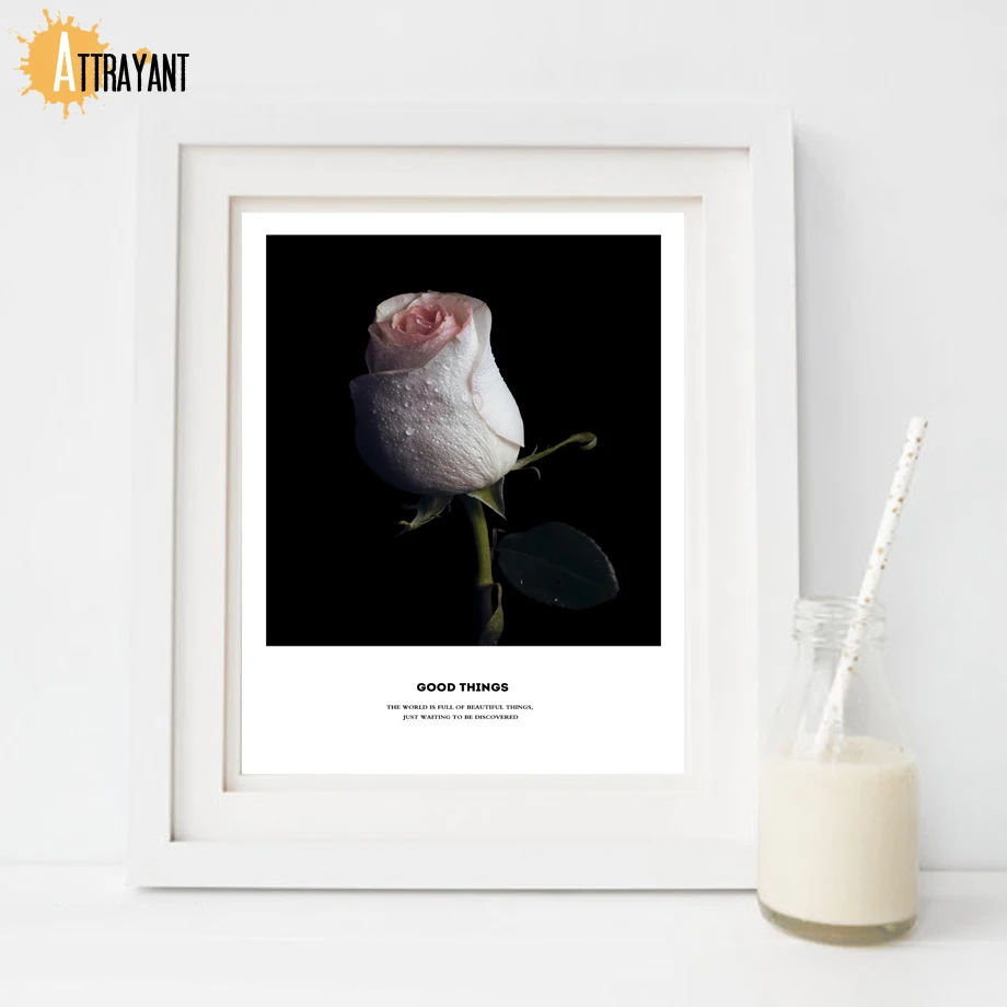 

Pink Rose Flower Tropical Plant Pineapple Wall Art Canvas Painting Nordic Posters And Prints Wall Pictures For Living Room Decor