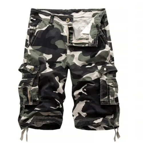 Light Camouflage Камуфляжные мужские шорты в стиле милитари, повседневные шорты, мужские летние пляжные шорты, новая мода, уличная одежда, эластичная резинка на талии - Цвет: Light Camouflage