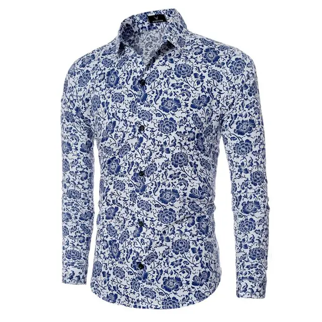 Buy Mens Floral Dress Shirts The Spring Of The New Men
