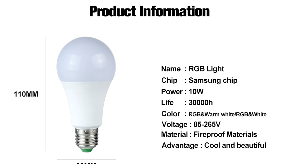5W 10W RGBW LED BULB (6)