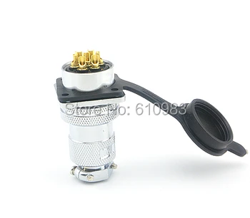 

5X 7Pin Plug 25mm Square Panel Mount Receptacle Chassis 7 pin Aviation Connectors Ham Radio PCB For Wire Connector