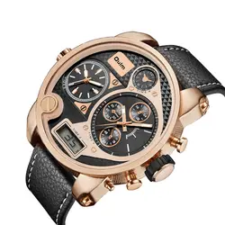 Роскошные брендовые OULM часы большие наручные часы Мужские Модные Военные Спортивные часы двойной дисплей Кварцевые часы relogio masculino
