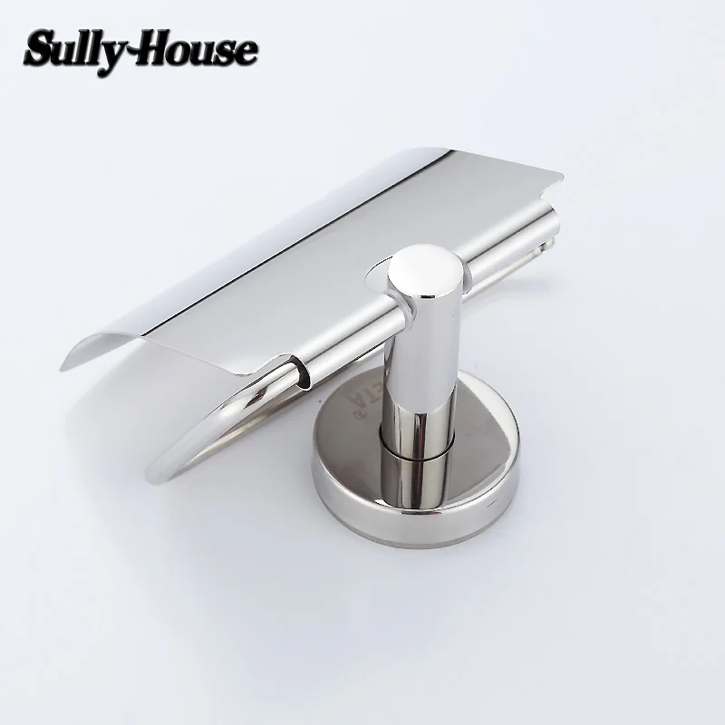 Sully House Stainless Steel Toilet Paper Holder with cover,Tissue Holder Rack,Bathroom Paper Dispenser,Bathroom Accessories
