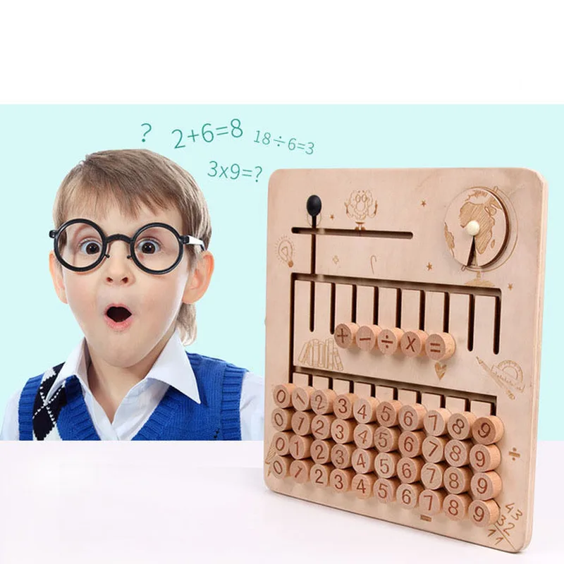 

New Math Toys Kids Preschool Educational Toys Multifunction Wooden Counting Cognition Board Math Numbers DIY Assembling Puzzles