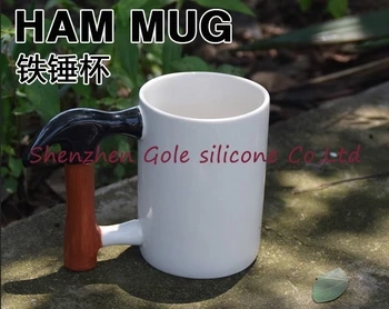 

2016 New Hot 72pcs/lot Ceramic Hammer Mug Hammer Shaped Coffee Mug Cup