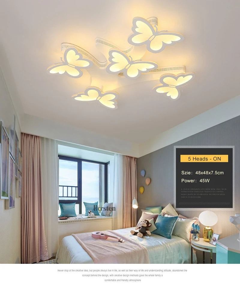 Modern LED Chandelier For Living Room Bedroom Home AC110-240V Butterfly Led Ceiling Chandelier Lamp Brightness Dimmable (6)