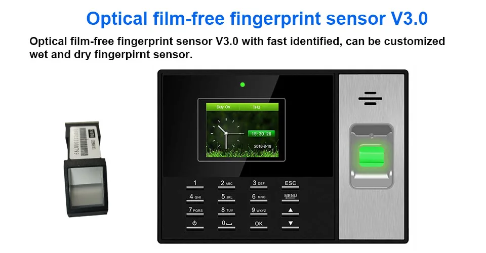 Биометрическая система посещаемости TCPIP контроль доступа к отпечатку пальца часы USB сотрудник офис считыватель отпечатков пальцев время