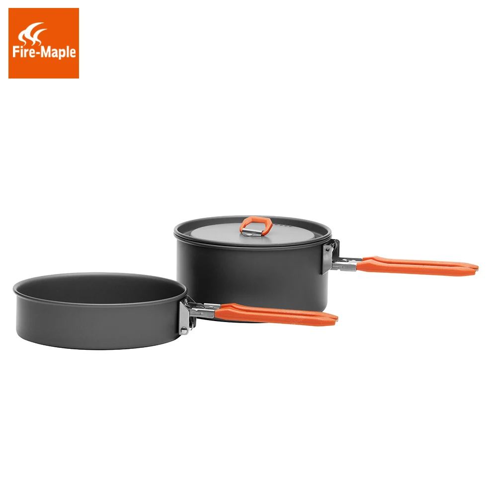 Fuego Arce Feast4 al aire libre que acampan yendo de utensilios de cocina mochilero Picnic 2 ollas 1 sartén 1 hervidor mango plegable FMC-F4