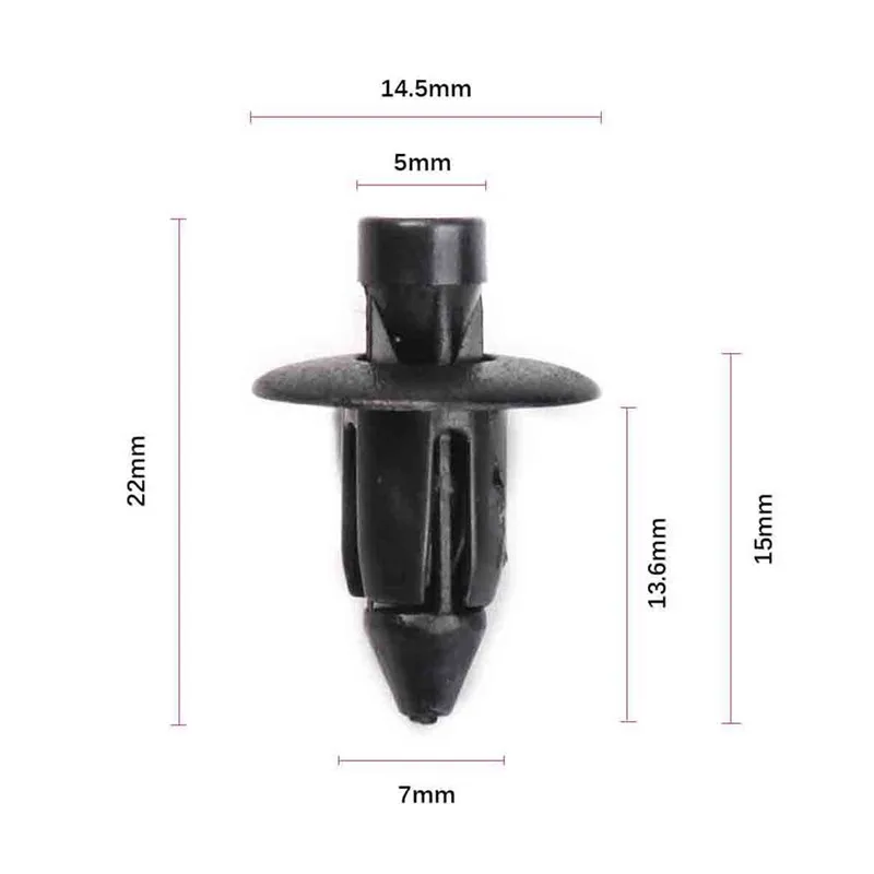 50 шт. черный пластик 7 мм отверстие автомобиля стрелка клип автомобильный заклепки фиксатор крепеж для Toyota
