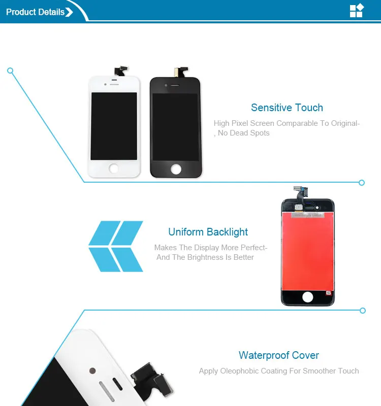 FFtrends 100 шт. сменный экран для iPhone 4 4S ЖК-дисплей с сенсорным экраном Pantalla сборка дигитайзер бесплатно по DHL