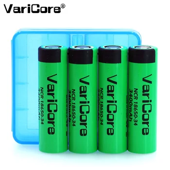 

4 things. VariCore NCR18650-34 18650 Li-ion rechargeable battery 3.7V 3400 mAh Battery for flashlight + Battery storage box