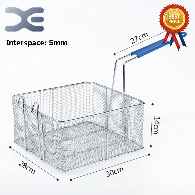 Корзина сетчатая корзина с делениями ситечко из нержавеющей стали картофель фри чистая фритюрница электрическая глубокая фритюрница запчасти 30*28*14 см интерспейс 5 мм