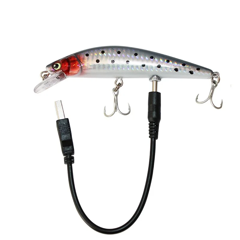 

YUYU USB Rechargeable Flashing LED light Twitching Fishing Lure 11CM 18G Bait Electric Life-like vibrate fishing Lures 1PCS
