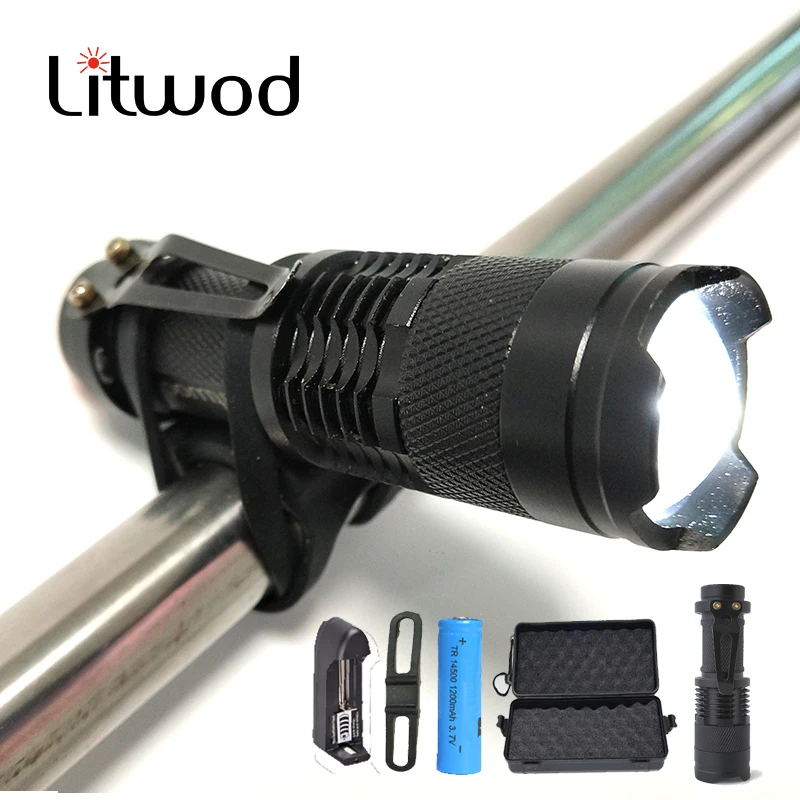 

Z40SK68 XM-LQ5 800LM Waterproof LED Flashlight Bicycle Torch 3 Modes zoomable Adjustable Focus Lantern Portable hunting Light
