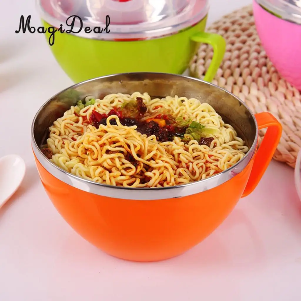 High Quality 2Pcs Insulated Food Container Thermal Round Bowl Lunch Dinner Box for Camping Hiking Travel BBQ Cooking Supplies