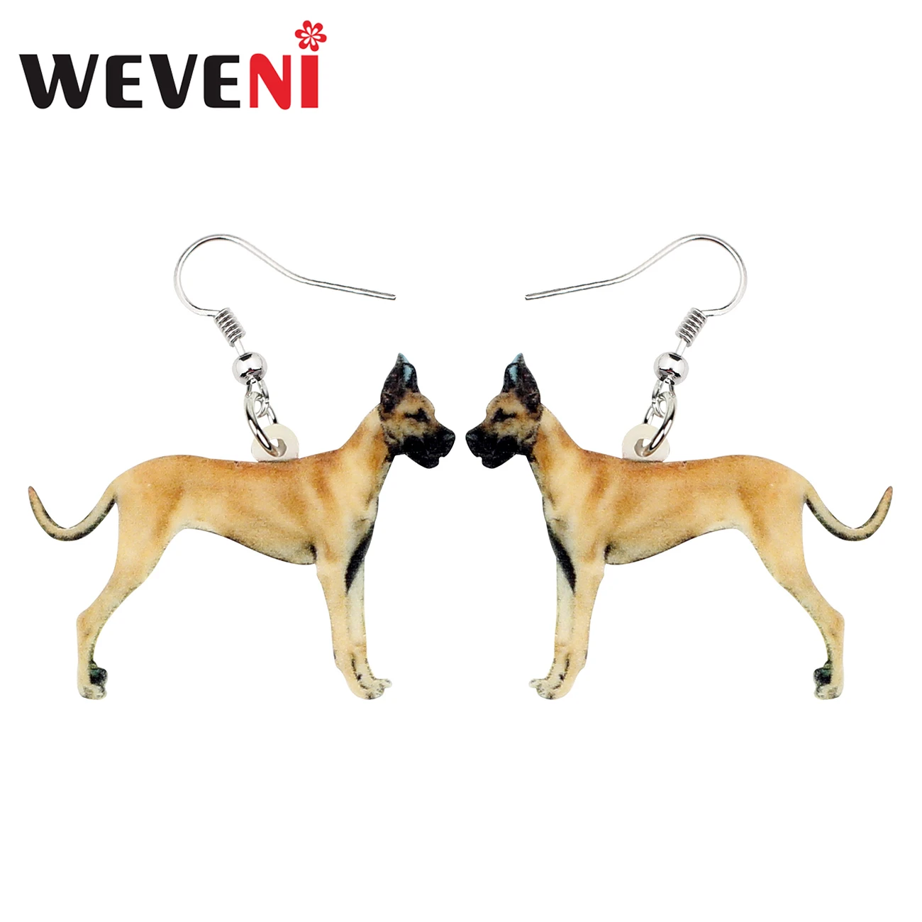 

WEVENI Acrylic Elegant Great Dane Dog Earrings Drop Dangle Cartoon Animal Pets Jewelry For Women Girls Teens Gift Charms Bijoux